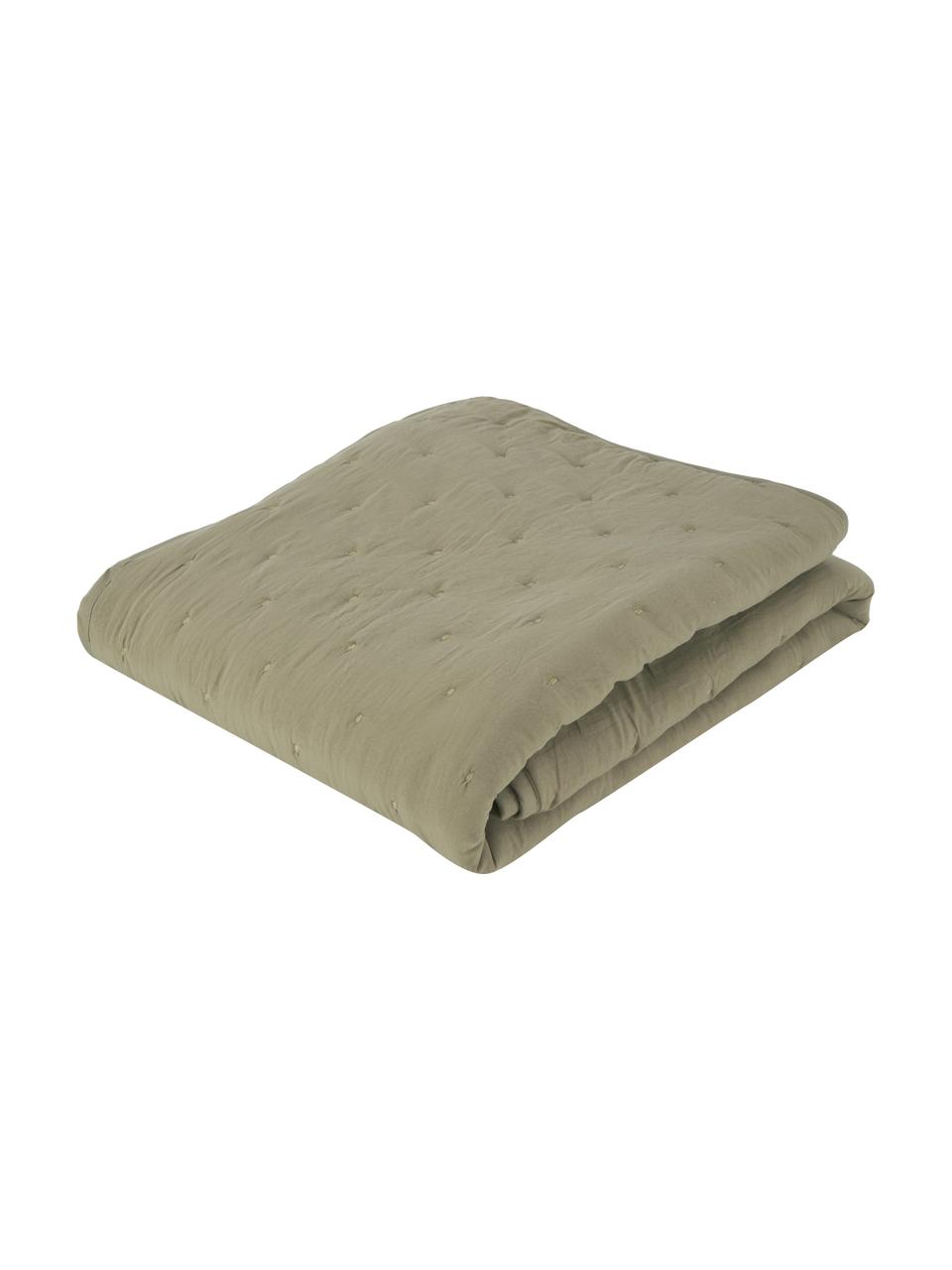 Gesteppte Tagesdecke Wida in Olive, 100% Polyester, Olive, B 180 x L 260 cm (für Betten bis 140 x 200 cm)