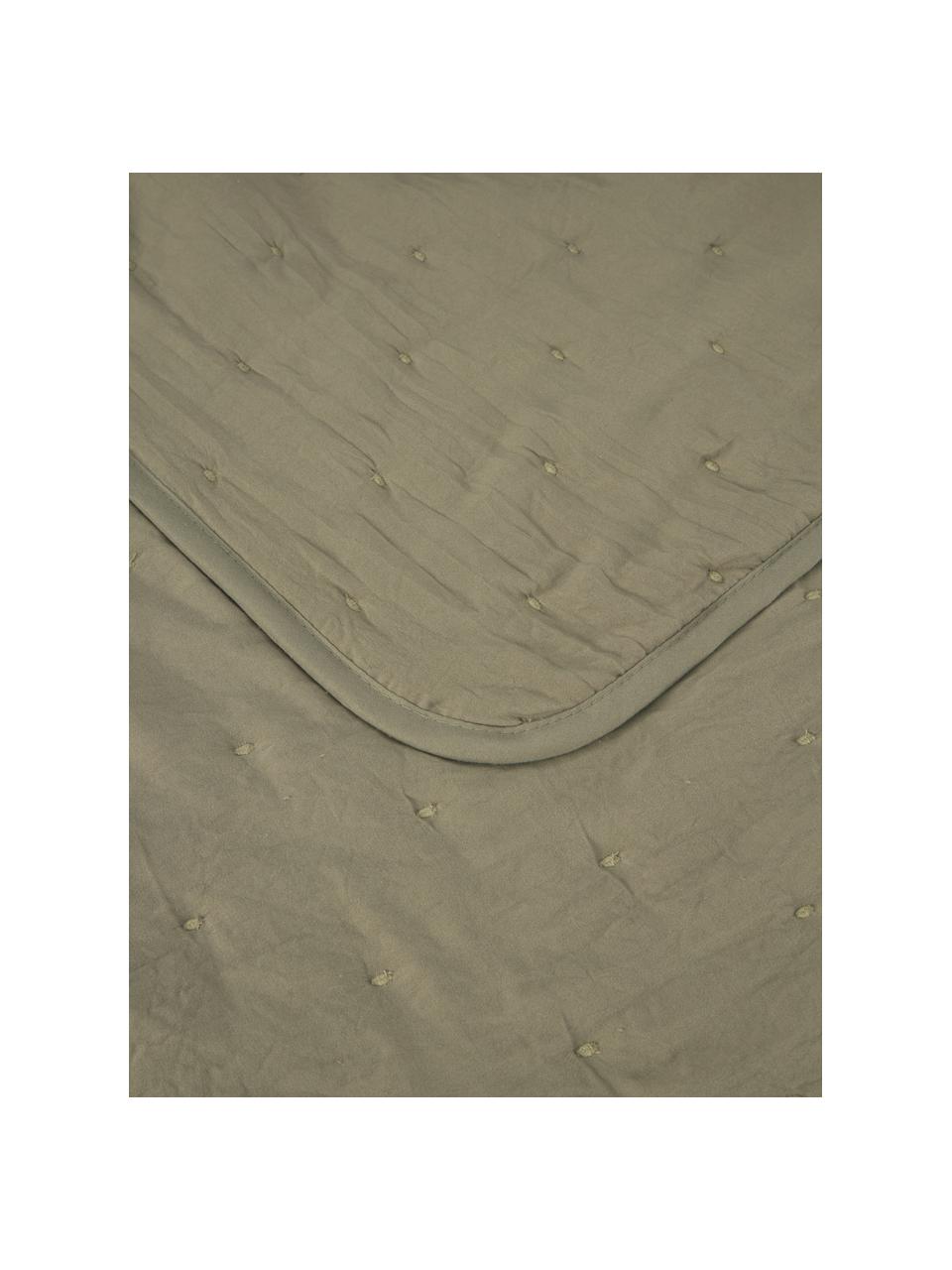 Gesteppte Tagesdecke Wida in Olive, 100% Polyester, Olive, B 180 x L 260 cm (für Betten bis 140 x 200 cm)