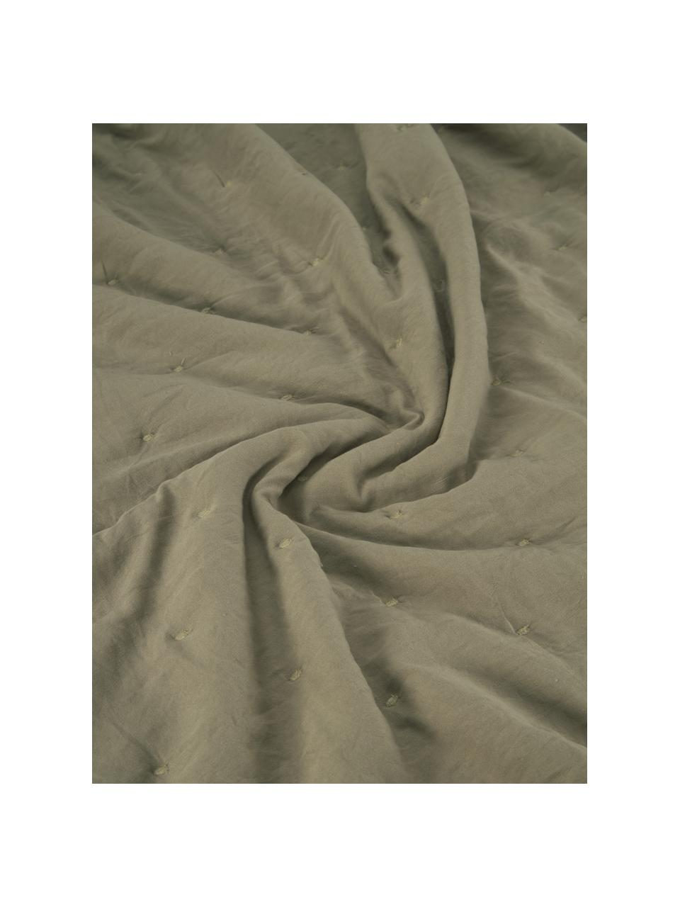 Pikowana narzuta Wida, 100% poliester, Oliwkowy, S 180 x D 260 cm (do łóżek o wymiarach do 140 x 200 cm)