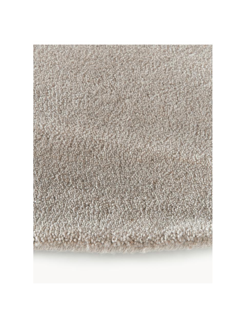 Kulatý ručně všívaný vlněný koberec s nízkým vlasem Ezra, Greige, Ø 250 cm (velikost XL)