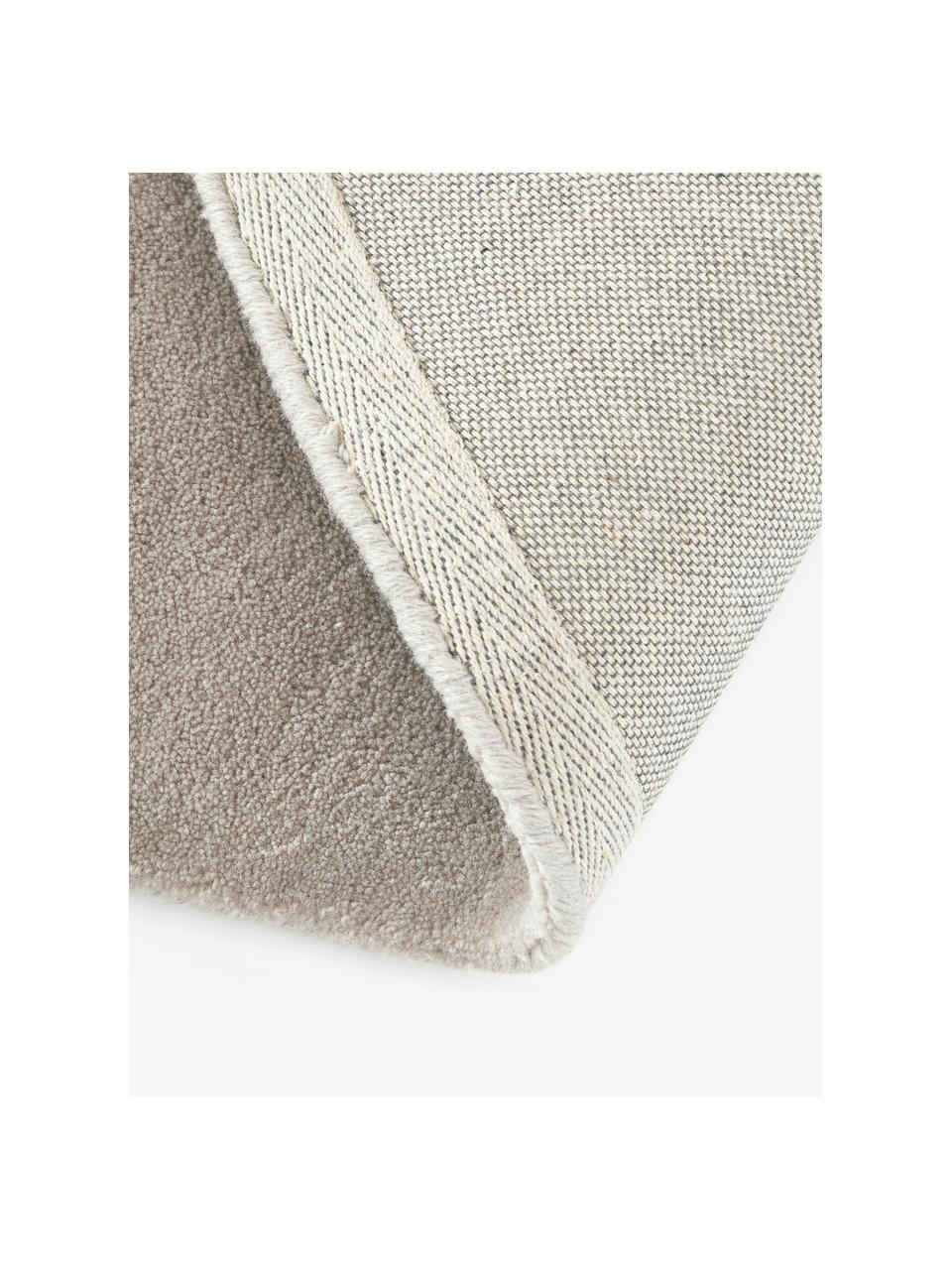 Alfombra redonda artesanal de lana Ezra, Parte superior: 100% lana con certificado, Reverso: 70% algodón, 30% poliéste, Greige, Ø 250 cm (Tamaño XL)