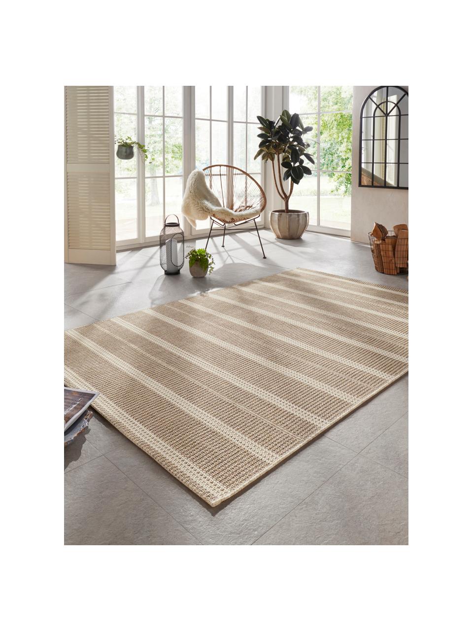 In- en outdoor vloerkleed Laon, jute-look, 100% polypropyleen, Bruin, beige, B 160 x L 230 cm (maat M)