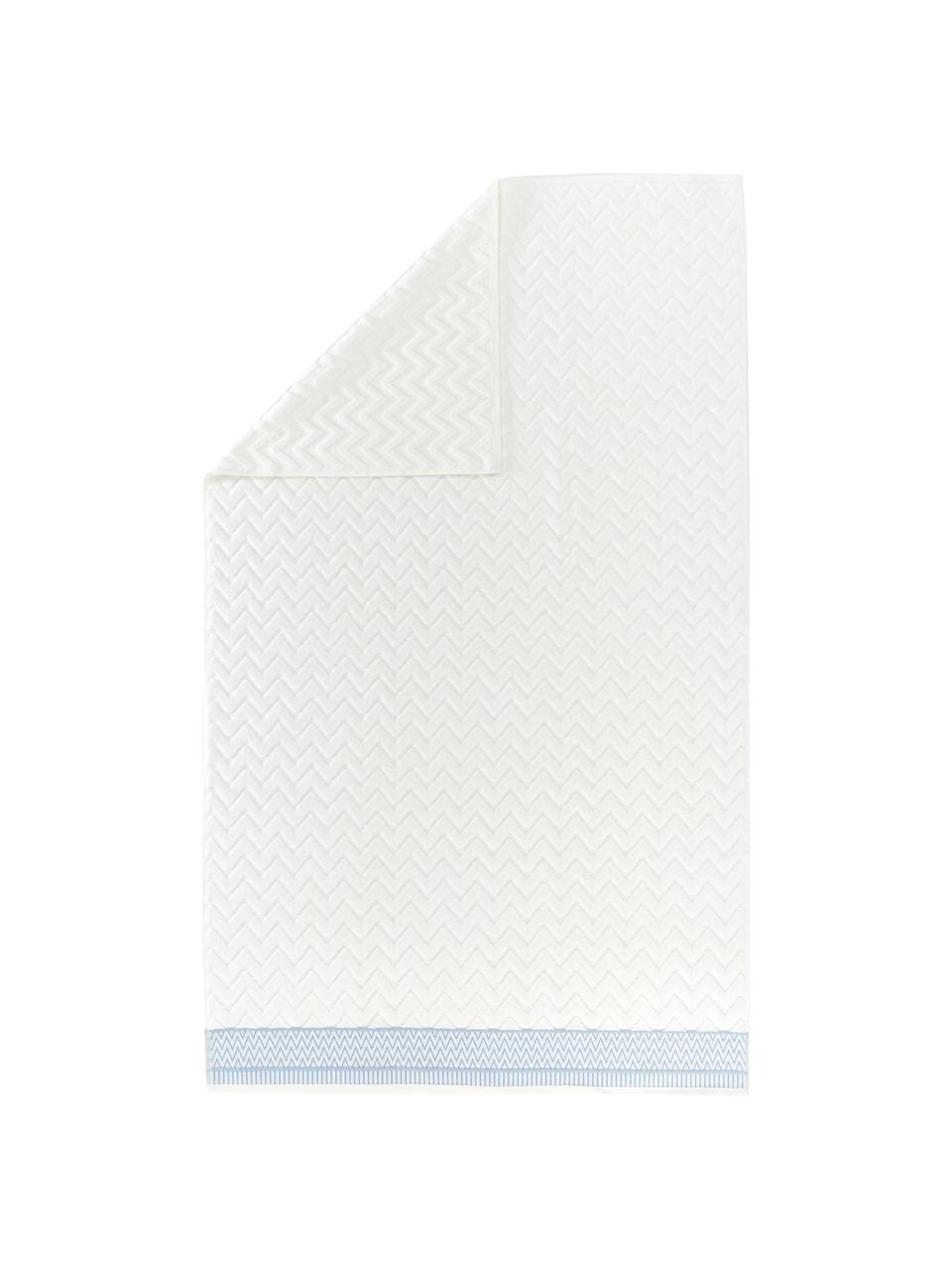 Badhanddoek Karma met hoog-laag patroon, Wit, grijs, Badhanddoek, B 90 x L 150 cm