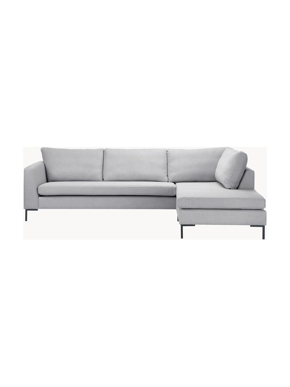 Sofa narożna Luna, Tapicerka: 100% poliester z certyfik, Stelaż: lite drewno bukowe, sklej, Nogi: metal galwanizowany, Szara tkanina, S 280 x G 184 cm, lewostronna