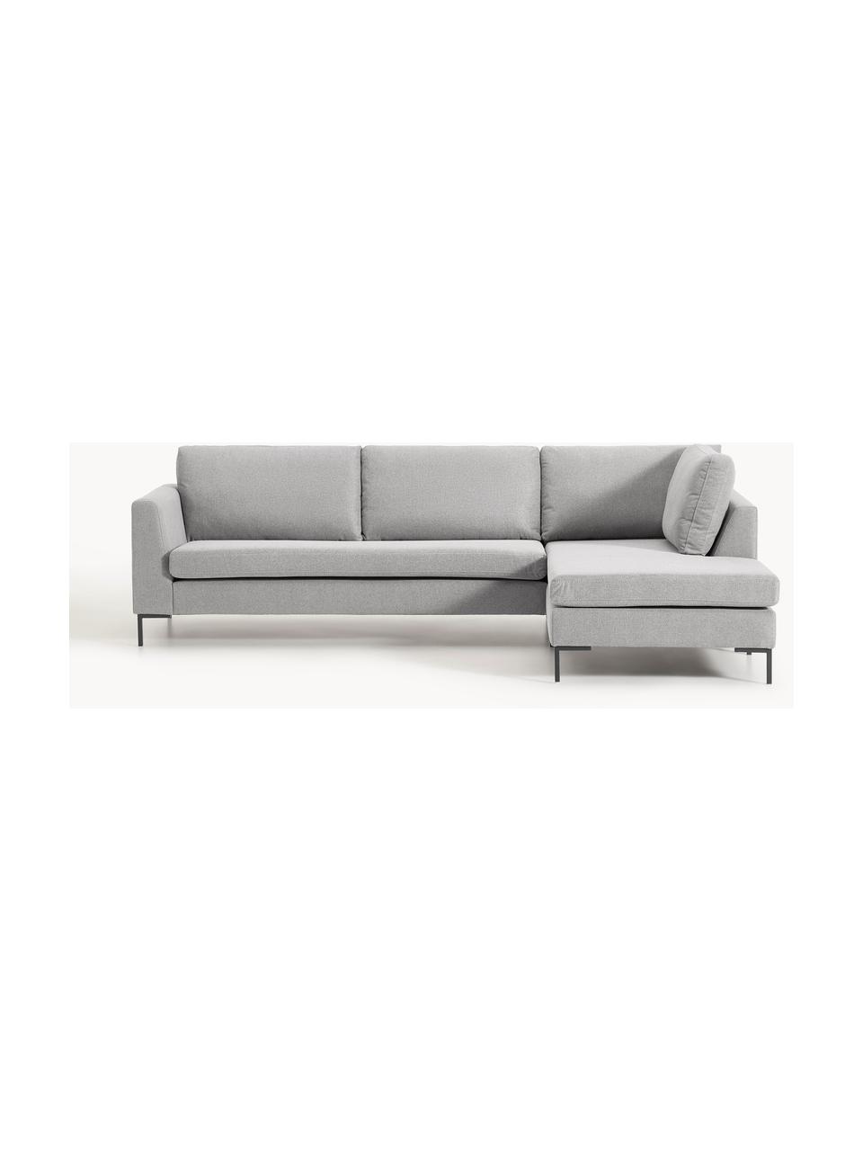 Ecksofa Luna, Bezug: 100 % Polyester Der strap, Gestell: Massives Buchenholz, Schi, Füße: Metall, galvanisiert Das , Webstoff Grau, B 280 x T 184 cm, Eckteil links