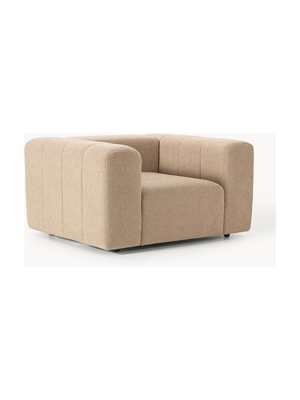 Fauteuil lounge en bouclette Lena, Bouclette beige, larg. 133 x prof. 106 cm