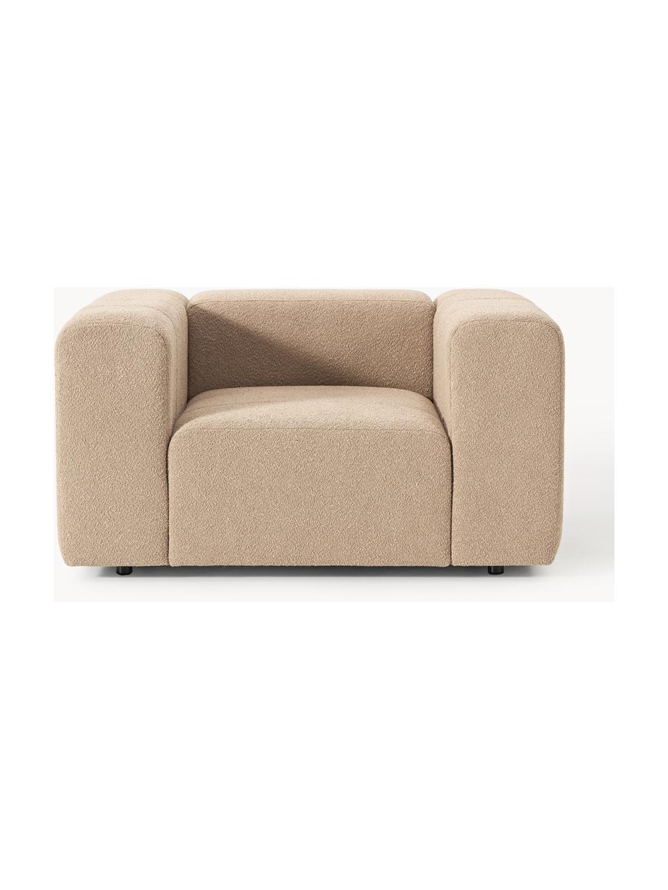 Fauteuil lounge en bouclette Lena, Bouclette beige, larg. 133 x prof. 106 cm