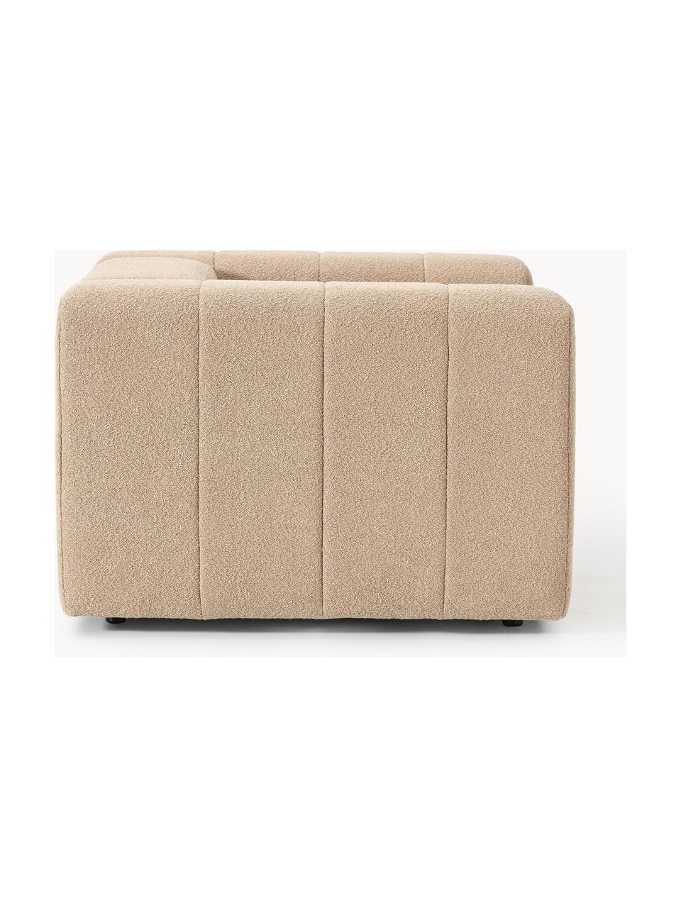 Bouclé-Loungesessel Lena, Bezug: Bouclé (93 % Polyester, 6, Gestell: Buchenholz, Spanplatte, H, Bouclé Beige, B 133 x T 106 cm