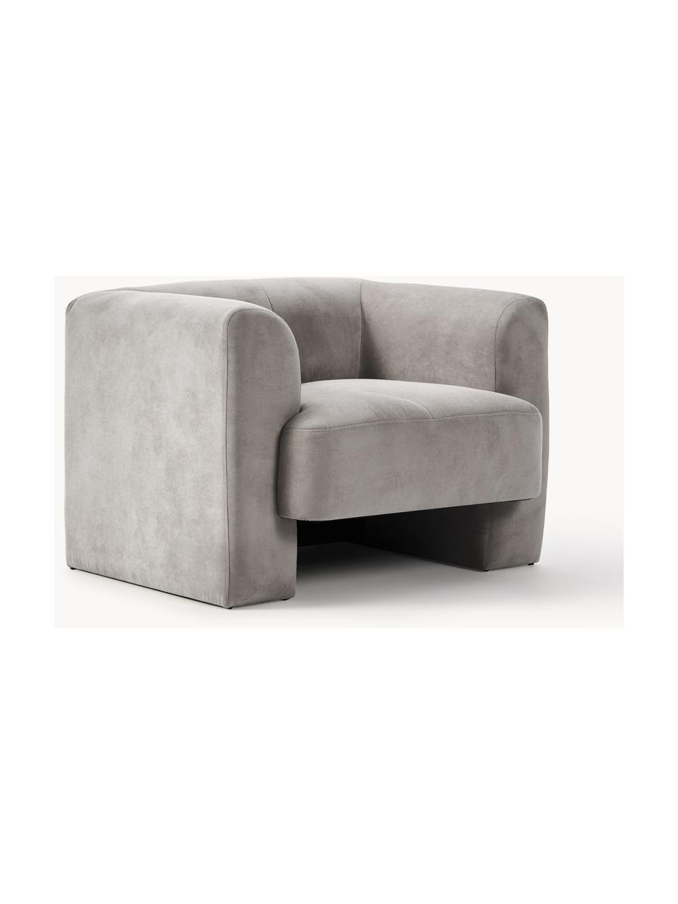 Sillón Bobi, Tapizado: 88% poliéster, 12% nylon , Estructura: madera de pino maciza Est, Tejido gris, An 100 x F 82 cm