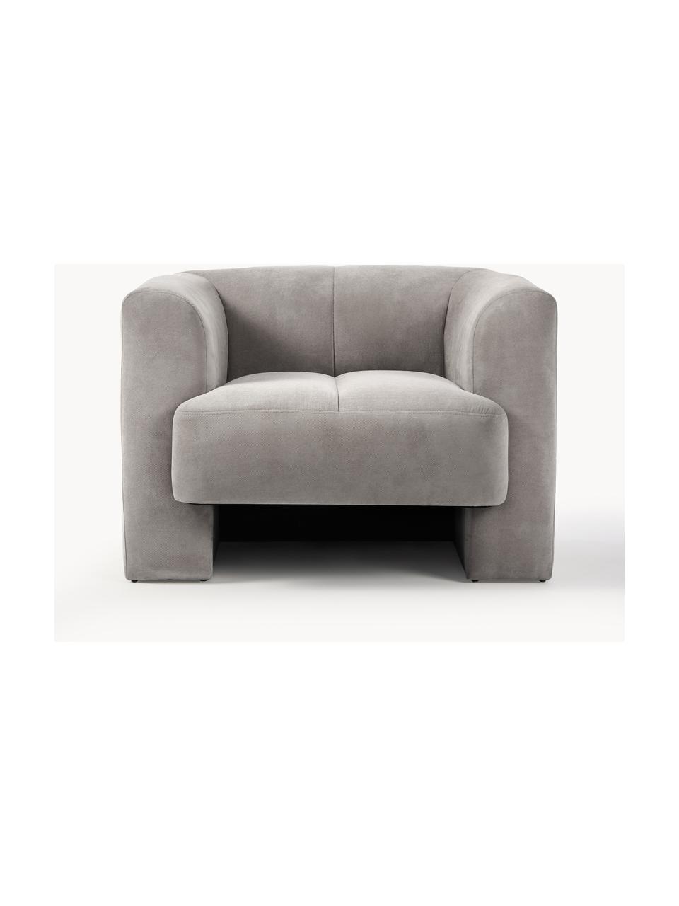 Fauteuil Bobi, Bekleding: 88% polyester, 12% nylon , Frame: massief grenenhout Dit pr, Geweven stof donkergrijs, B 100 x D 82 cm