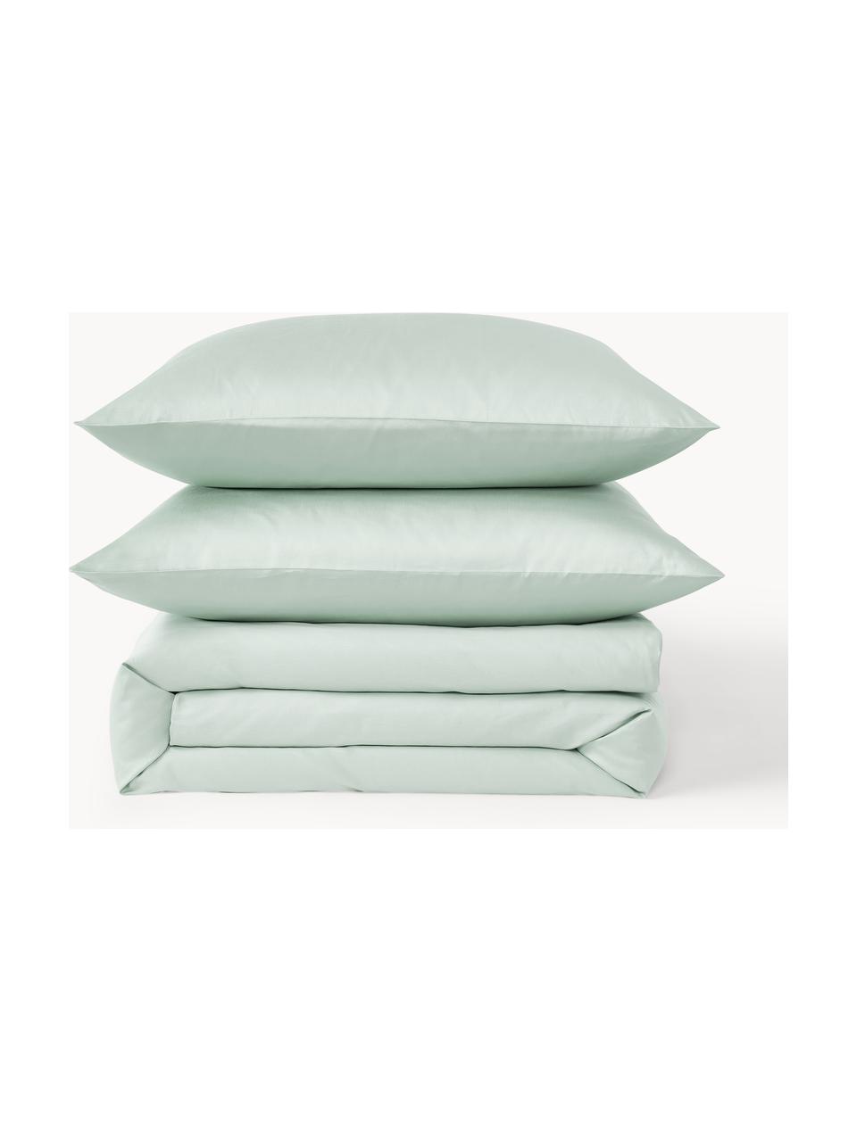 Baumwollsatin-Bettdeckenbezug Comfort, Webart: Satin Fadendichte 300 TC,, Salbeigrün, B 200 x L 200 cm