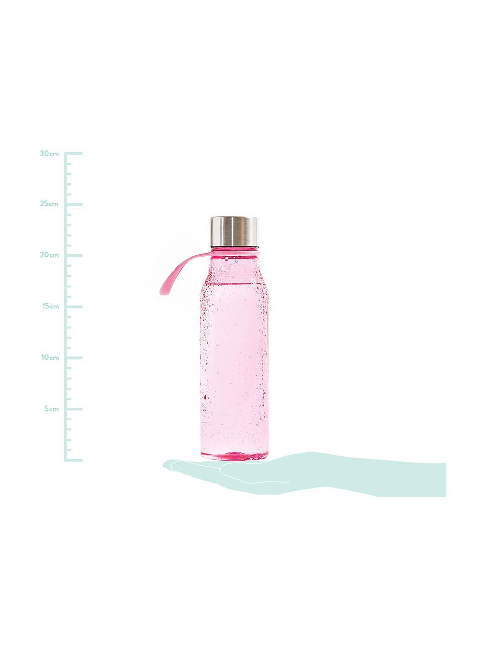 Botella pequeña Lean, Botella: Tritan (plástico), libre , Rosa, acero, Ø 7 x Al 24 cm