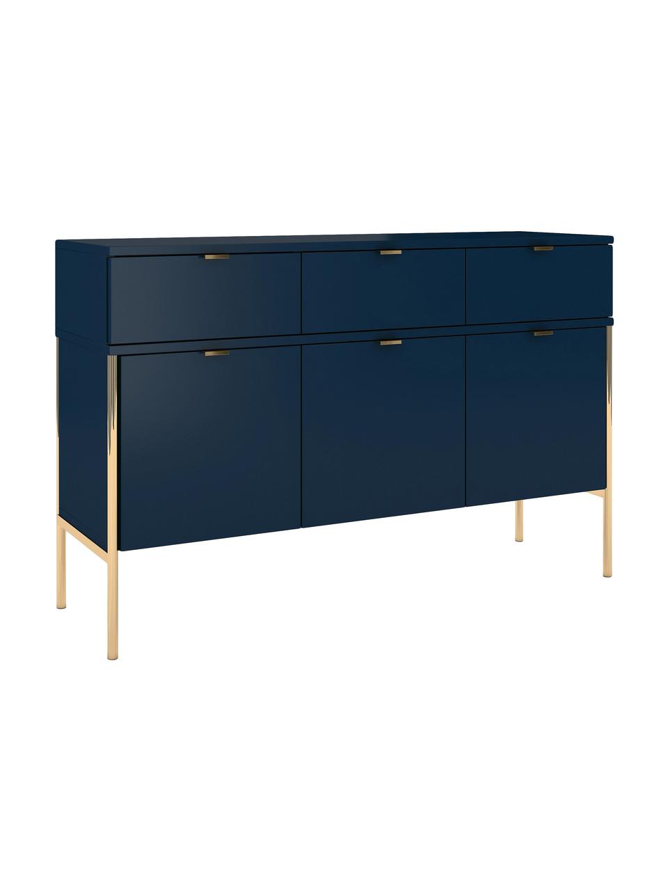 Credenza blu scuro Polka, Blu scuro, Larg. 120 x Alt. 78 cm