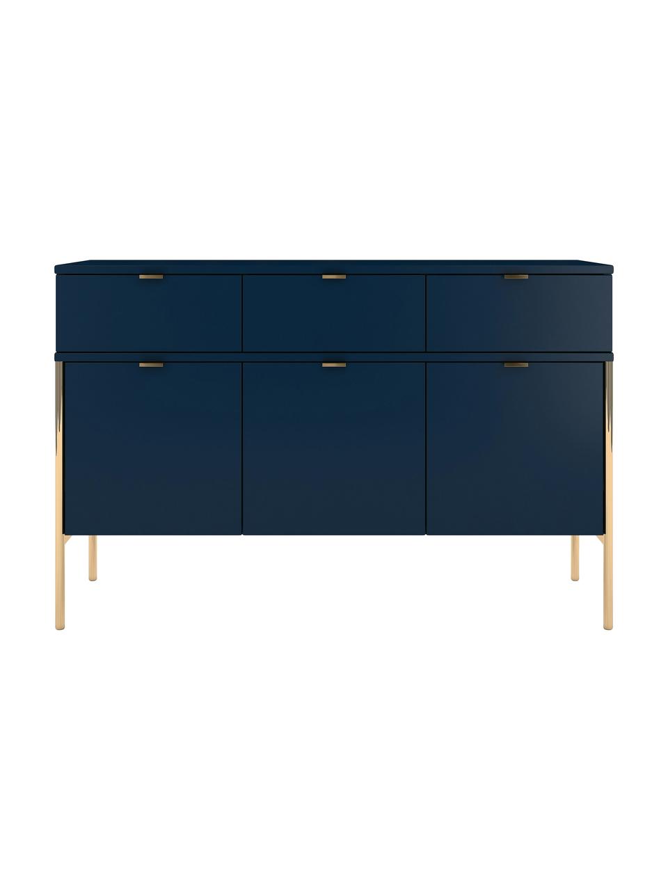 Credenza blu scuro Polka, Blu scuro, Larg. 120 x Alt. 78 cm