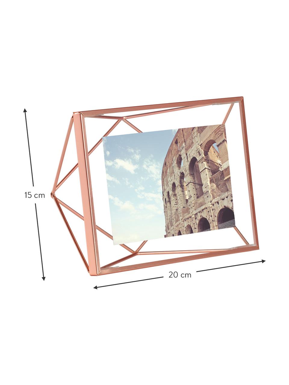 Bilderrahmen Prisma, Rahmen: Stahl, Front: Glas, Kupferfarben, 10 x 15 cm
