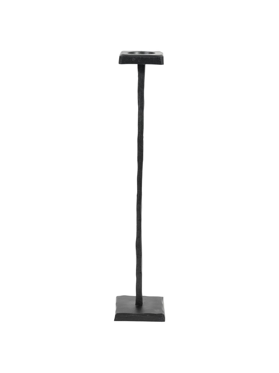 Grosser Stand-Kerzenhalter Iron in Schwarz, Metall, beschichtet, Schwarz, B 13 x H 66 cm