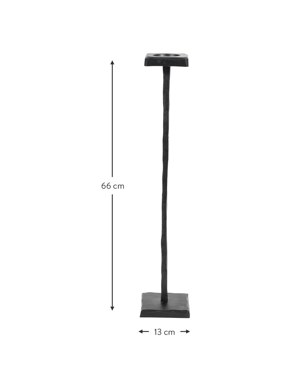 Großer Stand-Kerzenhalter Iron in Schwarz, Metall, beschichtet, Schwarz, B 13 x H 66 cm