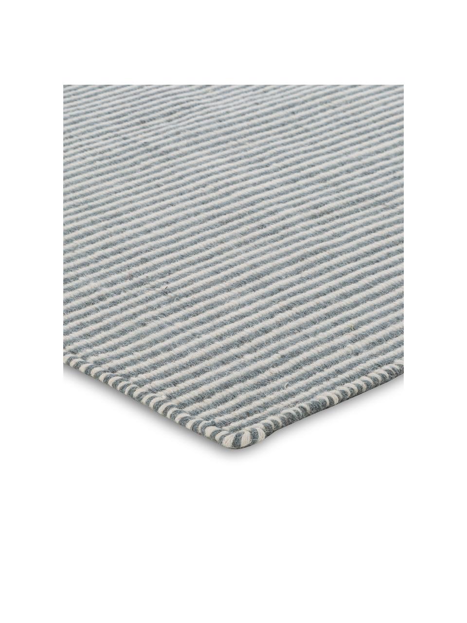 Alfombra artesanal de lana Ajo, Gris azulado, crema, An 200 x L 300 cm (Tamaño L)