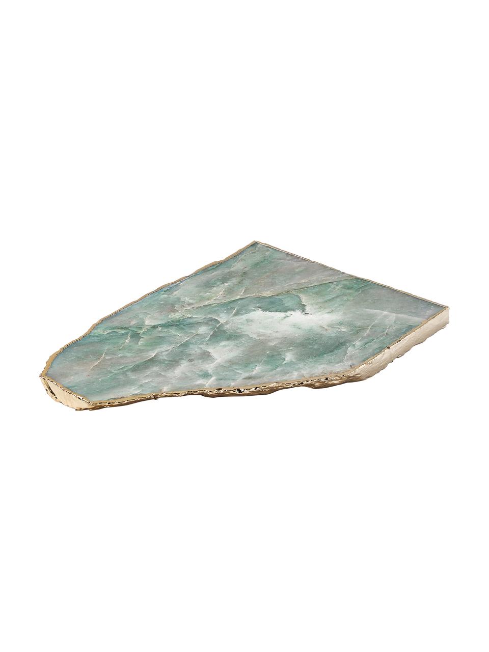 Dekorativní tác z avanturínu Sedona, Avanturín, Zelený avanturín, zlatá, Š 17 cm, V 1 cm