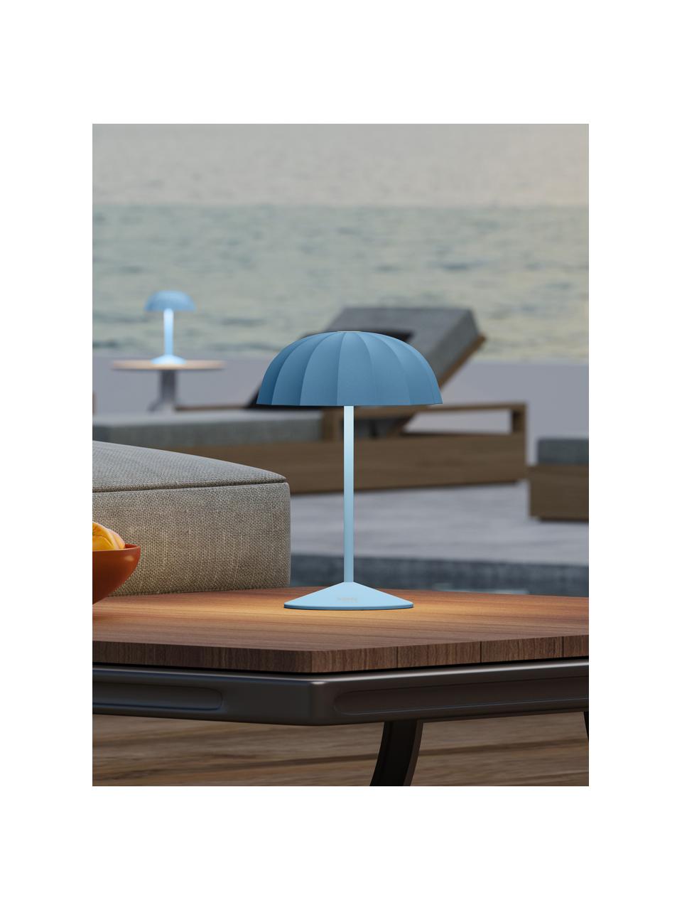 Petite lampe d'extérieur LED mobile à intensité variable Ombrellino, Gris-bleu, Ø 16 x haut. 23 cm