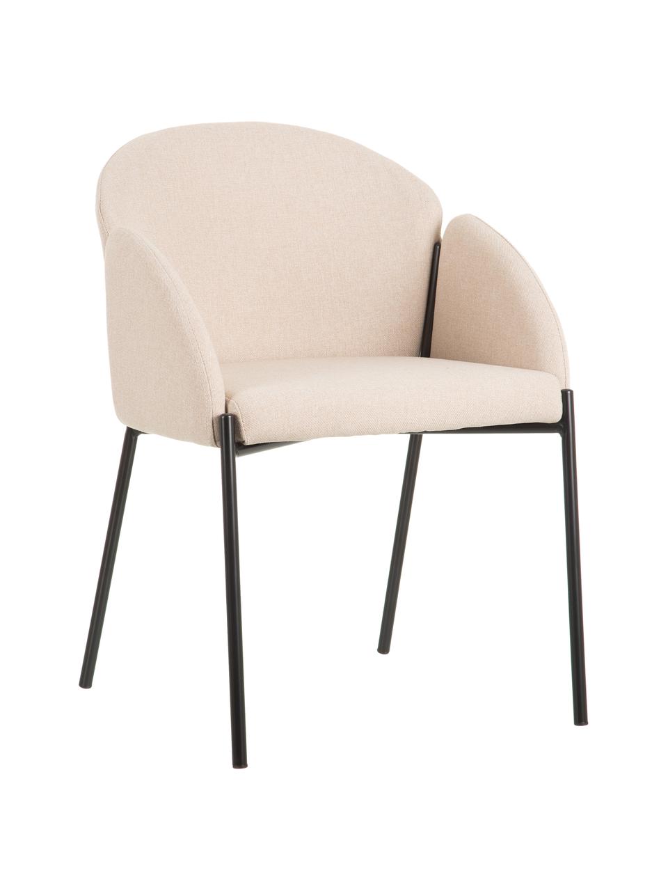 Čalúnená stolička s kovovými nohami Malingu, Béžová, Š 60 x H 60 cm