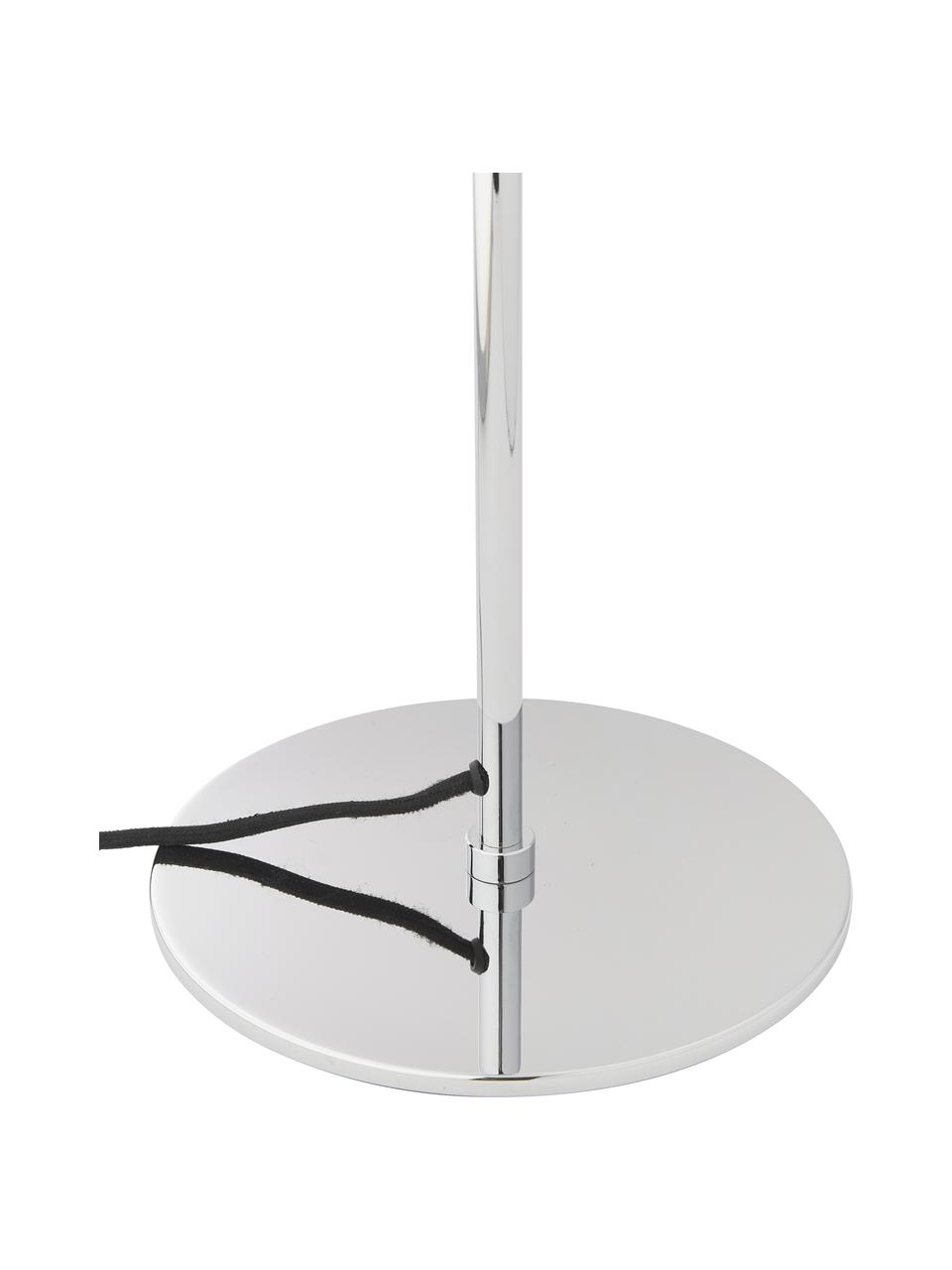Tischlampe Kali, Lampenschirm: Glas, Lampenfuß: Metall, beschichtet, Weiß, Chromfarben, Ø 35 x H 40 cm