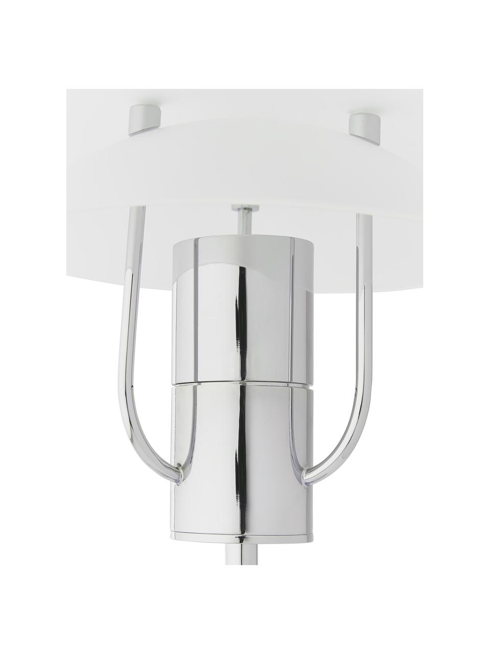 Lampada da tavolo Kali, Paralume: vetro, Base della lampada: metallo rivestito, Bianco, cromato, Ø 35 x Alt. 40 cm
