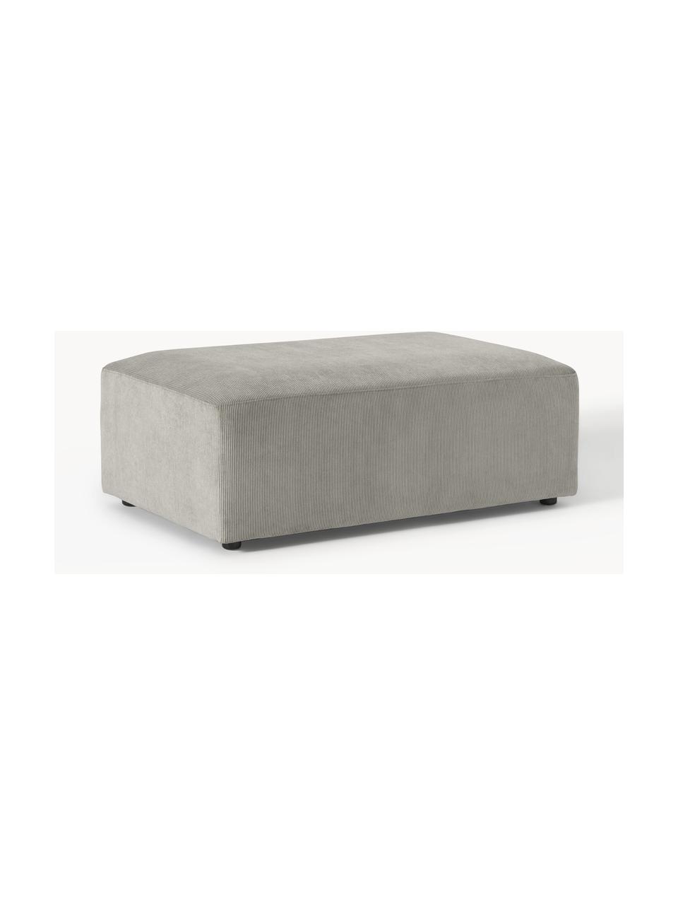 Pouf XL en velours côtelé Melva, larg. 116 x prof. 72 cm, Velours côtelé gris, larg. 116 x prof. 72 cm