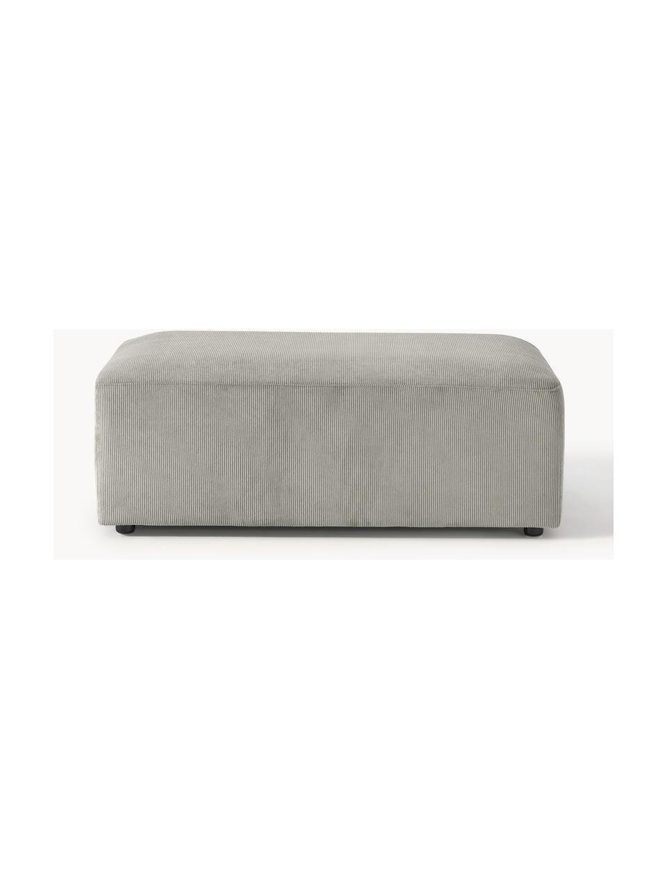 XL-Hocker Melva aus Cord, B 116 x T 72 cm, Bezug: Cord (92 % Polyester, 8 %, Gestell: Massives Kiefern- und Fic, Füße: Kunststoff Dieses Produkt, Cord Grau, B 116 x T 72 cm