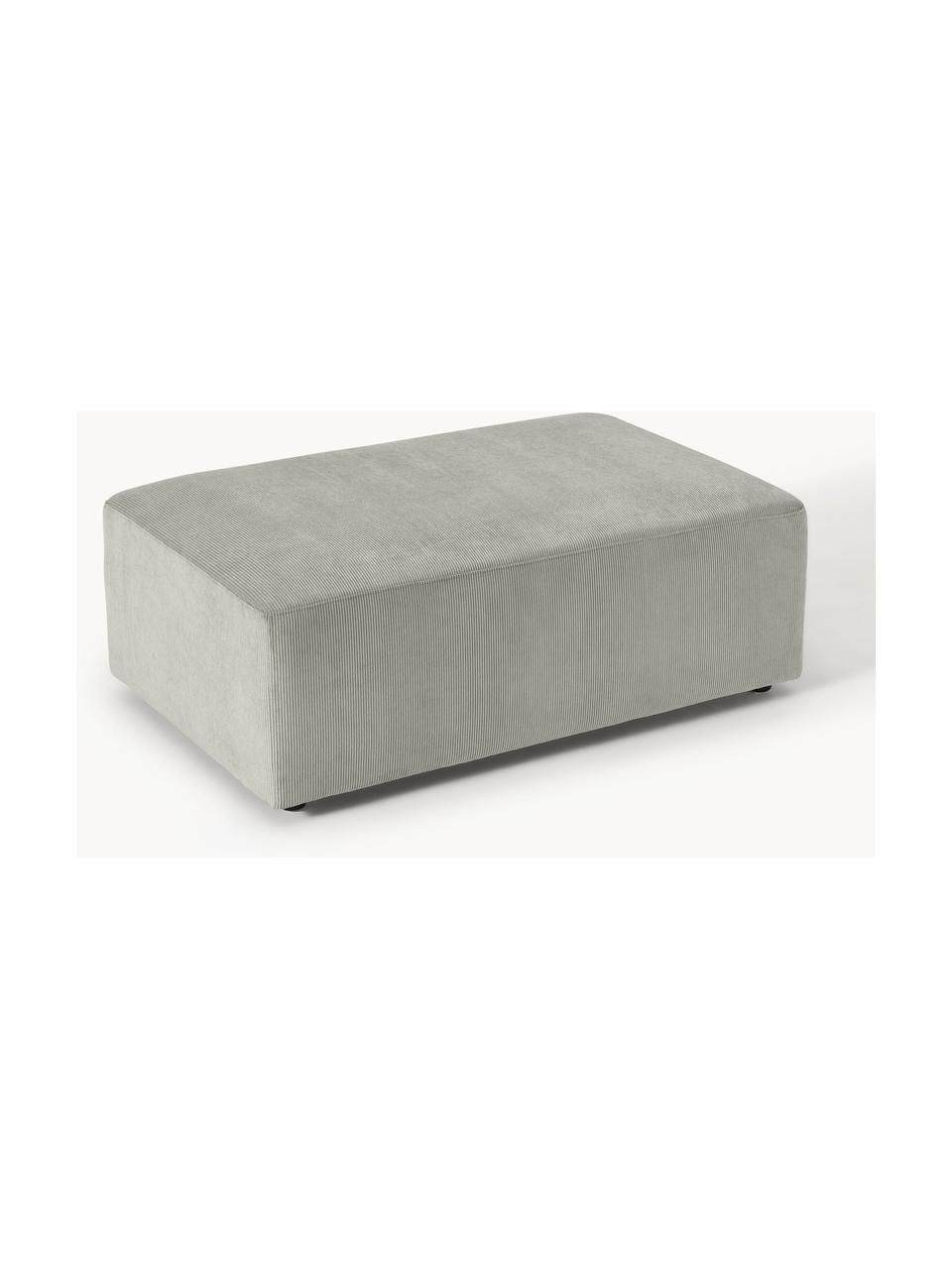 Pouf XL en velours côtelé Melva, larg. 116 x prof. 72 cm, Velours côtelé gris, larg. 116 x prof. 72 cm