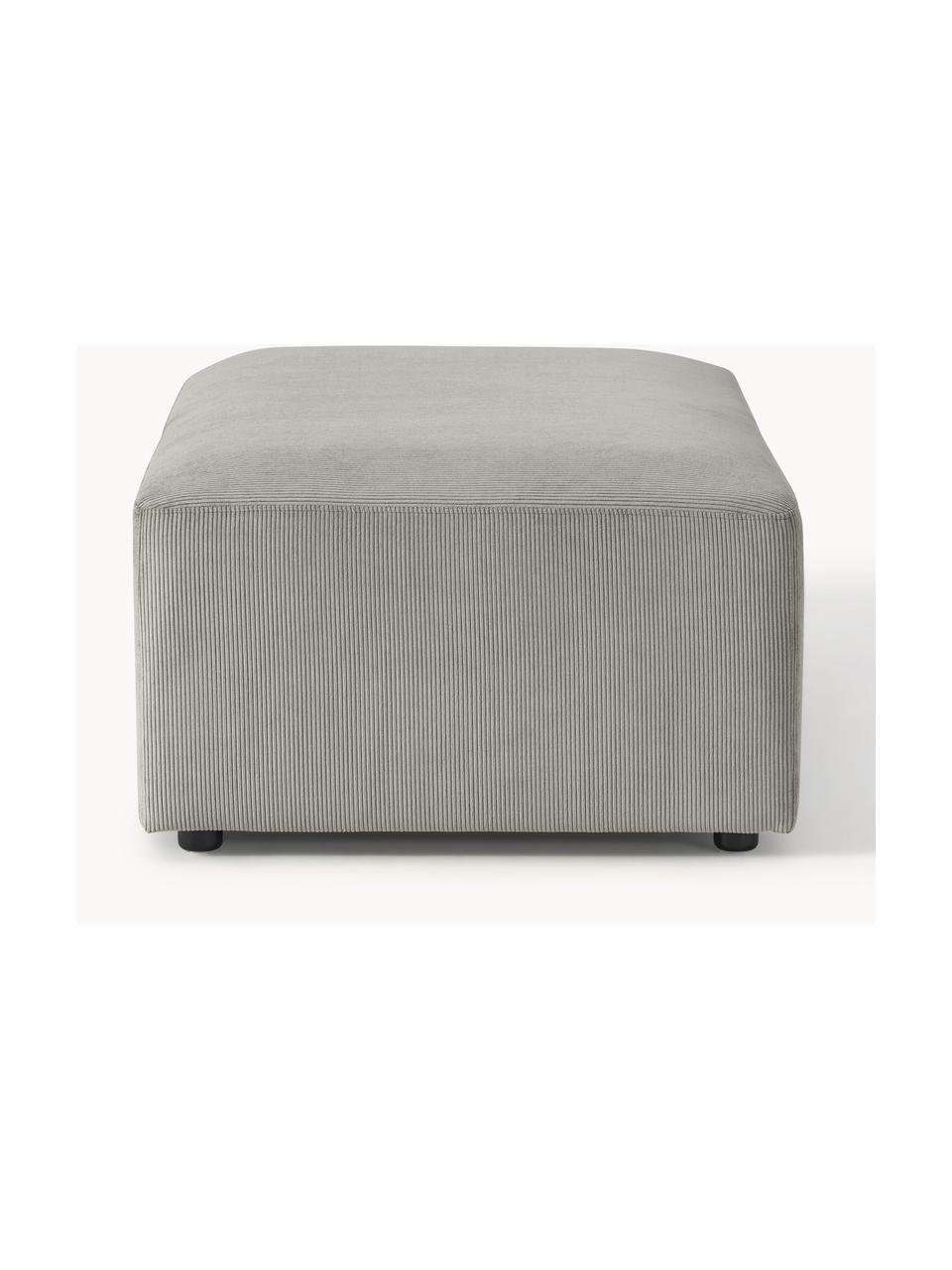 XL-Hocker Melva aus Cord, B 116 x T 72 cm, Bezug: Cord (92 % Polyester, 8 %, Gestell: Massives Kiefern- und Fic, Füße: Kunststoff Dieses Produkt, Cord Grau, B 116 x T 72 cm