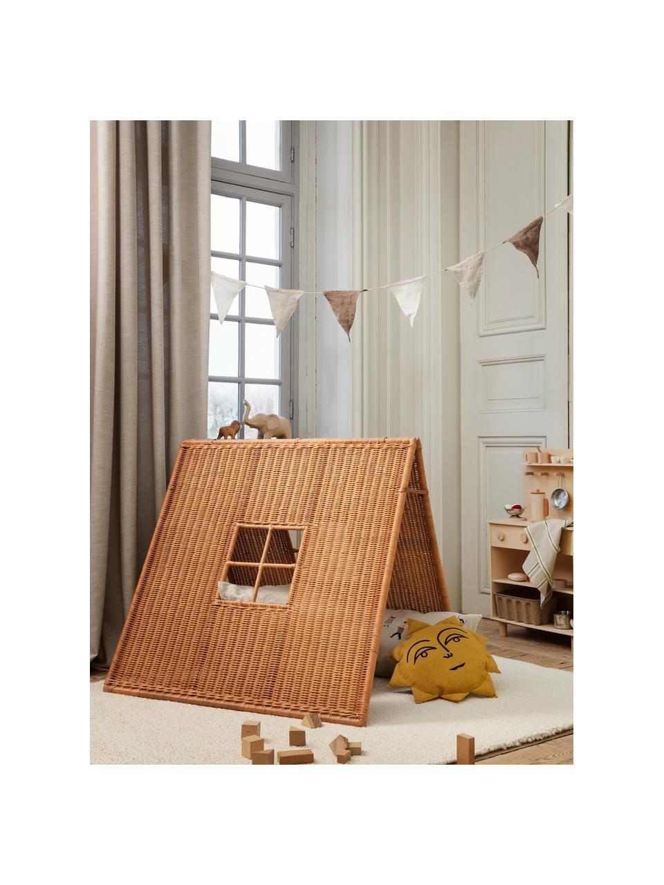 Handgefertigtes Spielzelt Tent aus Rattan, Rattan, Braun, B 100 x H 100 cm