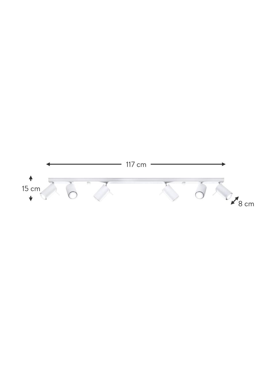 Riel grande Etna, Anclaje: acero pintado, Blanco, An 117 x Al 16 cm