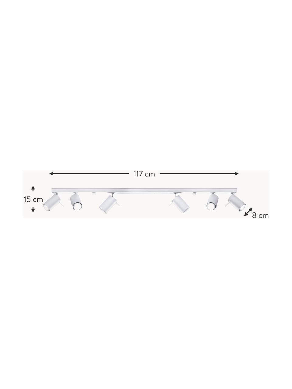 Riel grande Etna, Anclaje: acero pintado, Blanco, An 117 x Al 16 cm