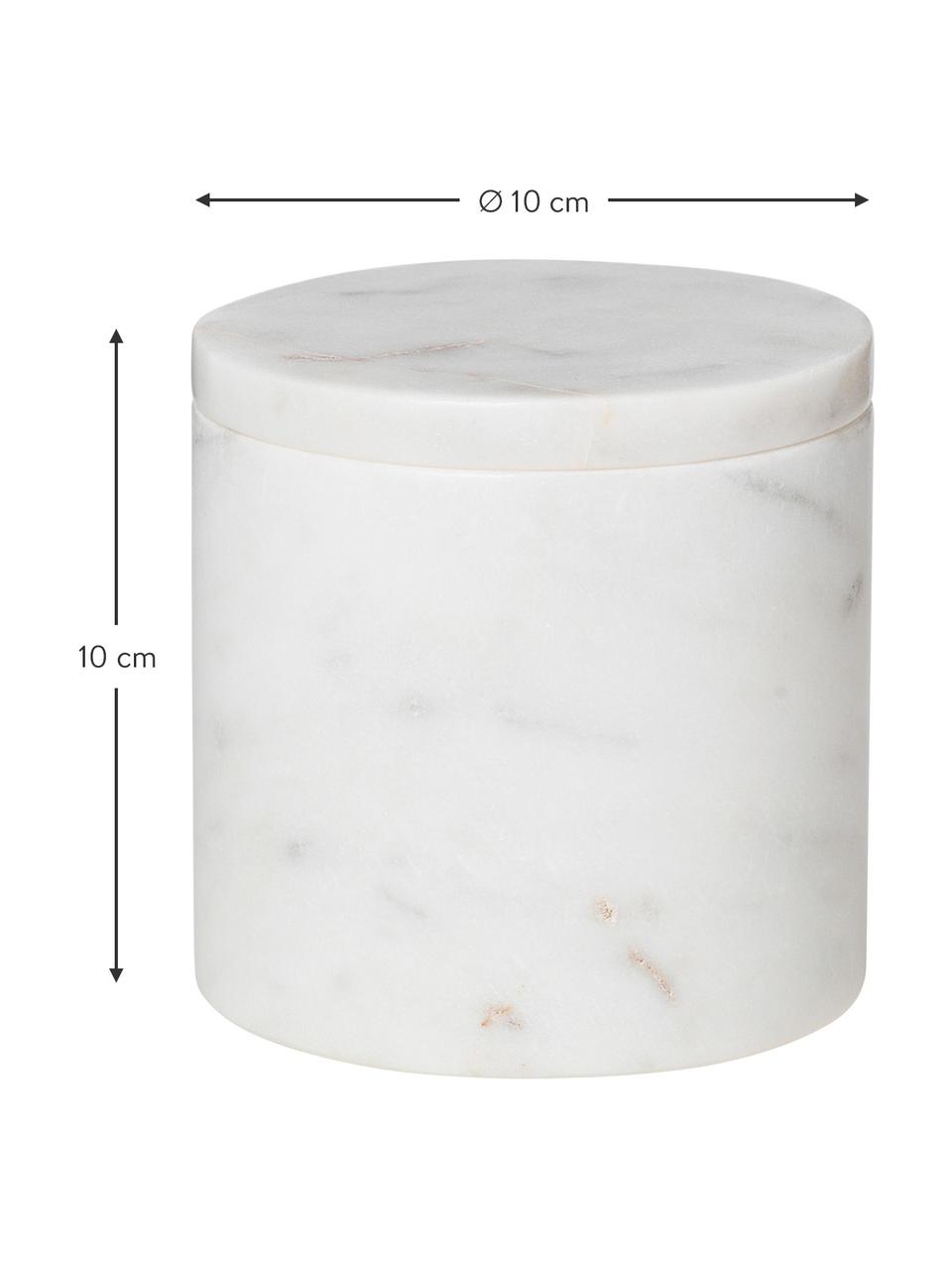 Marmeren opbergpot Osvald in wit, Marmer, Wit marmer, Ø 10 x H 10 cm