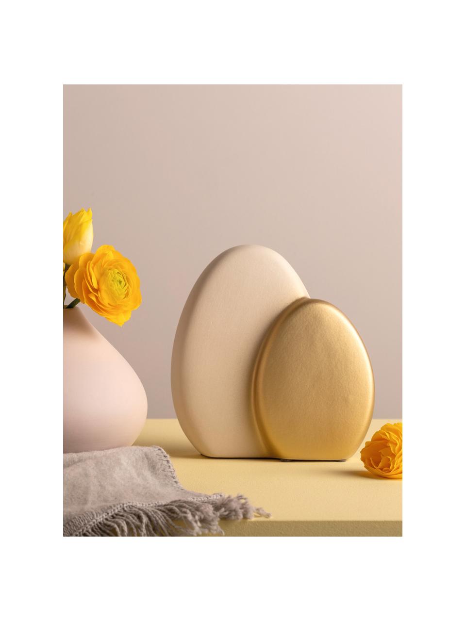 Pieza decorativa de cerámica Osterei Pesaro, Cerámica, Blanco, dorado, An 19 x Al 20 cm