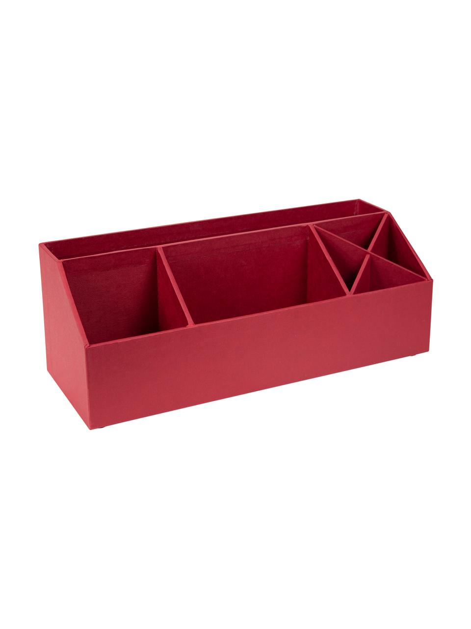 Organizer da ufficio Elisa, Solido, cartone laminato, Rosso scuro, Larg. 33 x Alt. 13 cm