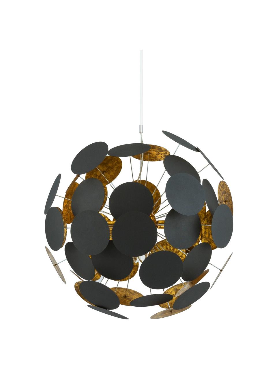 Lampa wisząca Planet, Czarny, odcienie złotego, Ø 66 cm