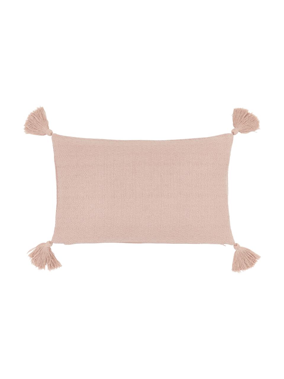 Federa arredo rosa con nappe decorative Lori, 100% cotone, Rosa, Larg. 30 x Lung. 50 cm