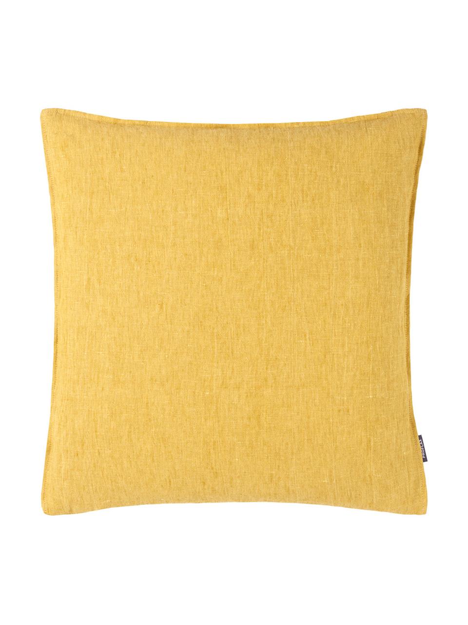 Poszewka na poduszkę z lnu Sven, 100% len, Brunatnożółty, S 60 x D 60 cm