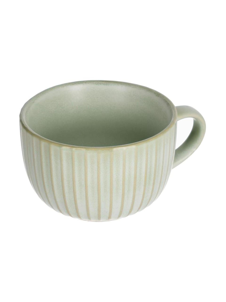 Tasses à thé en céramique Itziar, 2 pièces, Céramique, Vert clair, Ø 12 x haut. 8 cm, 500 ml