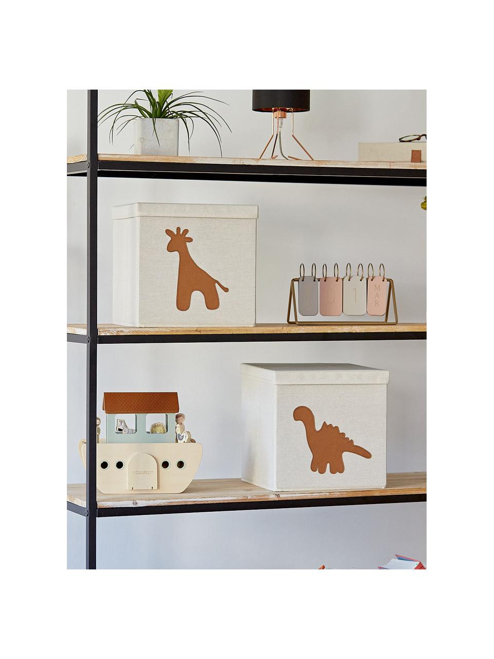 Aufbewahrungsbox Premium, Hellbeige, Dinosaurier, B 30 x T 30 cm