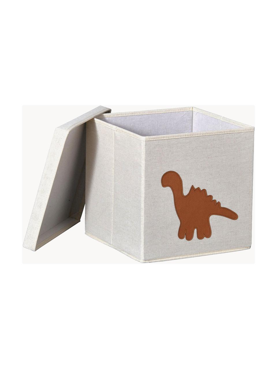 Boîte de rangement Premium, Beige clair, dinosaure, larg. 30 x prof. 30 cm
