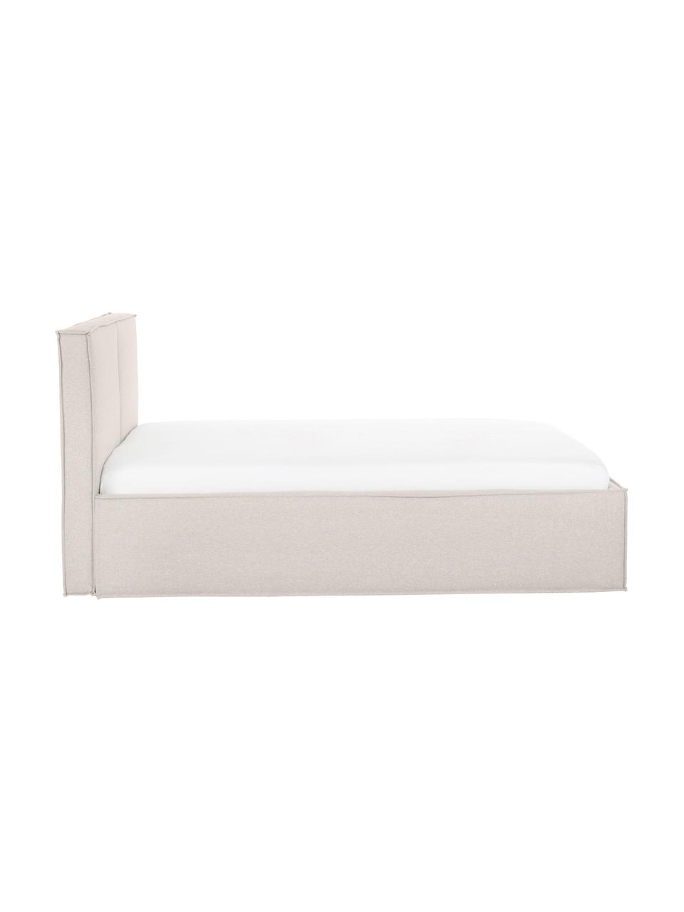 Polsterbett Dream, Bezug: Polyester (Strukturstoff), Korpus: Massives Kiefernholz, FSC, Webstoff Beige, B 200 x L 200 cm