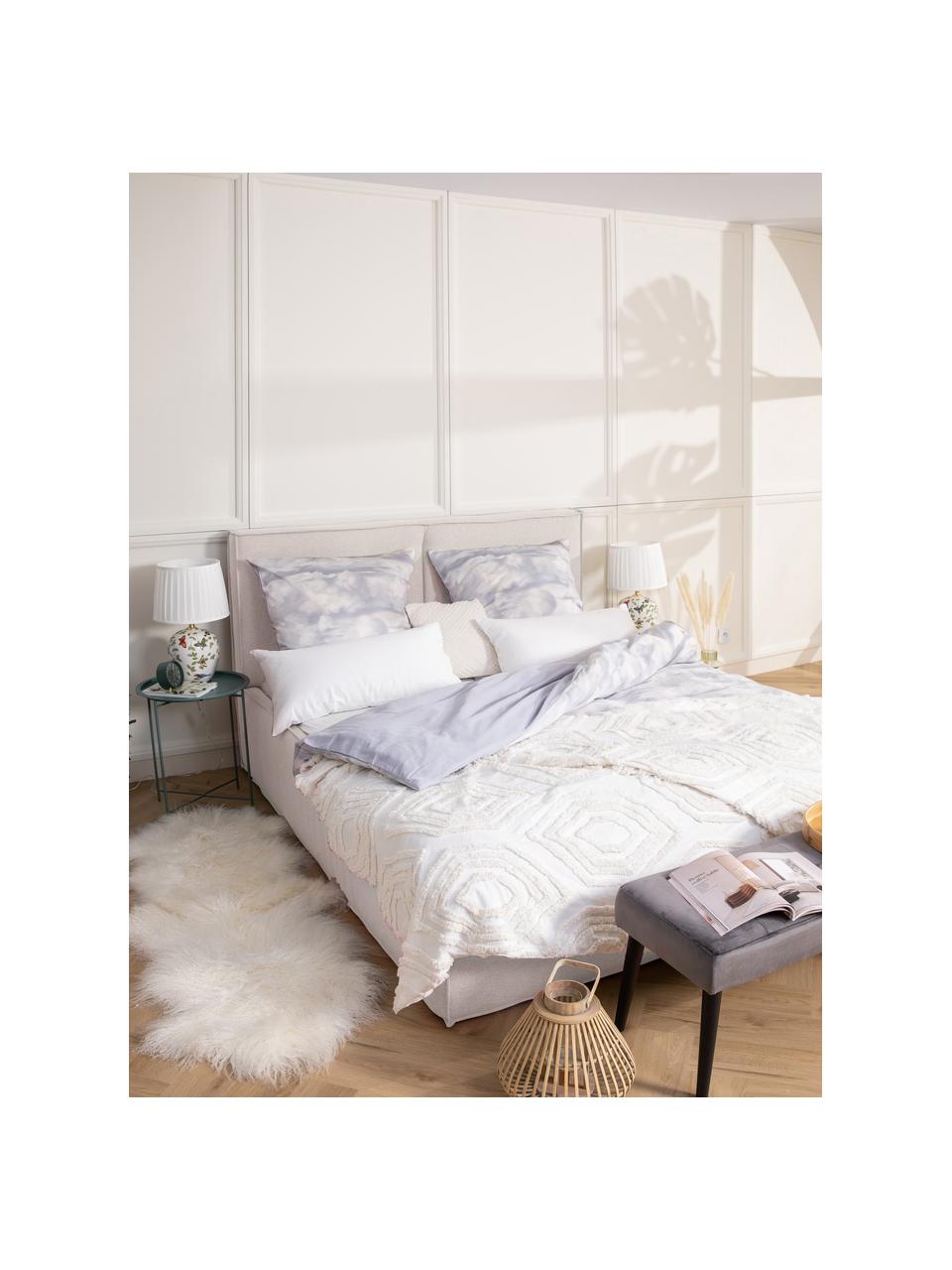 Gestoffeerd bed Dream in beige, Bekleding: polyester (gestructureerd, Frame: massief grenenhout, FSC-g, Geweven stof beige, B 200 x L 200 cm