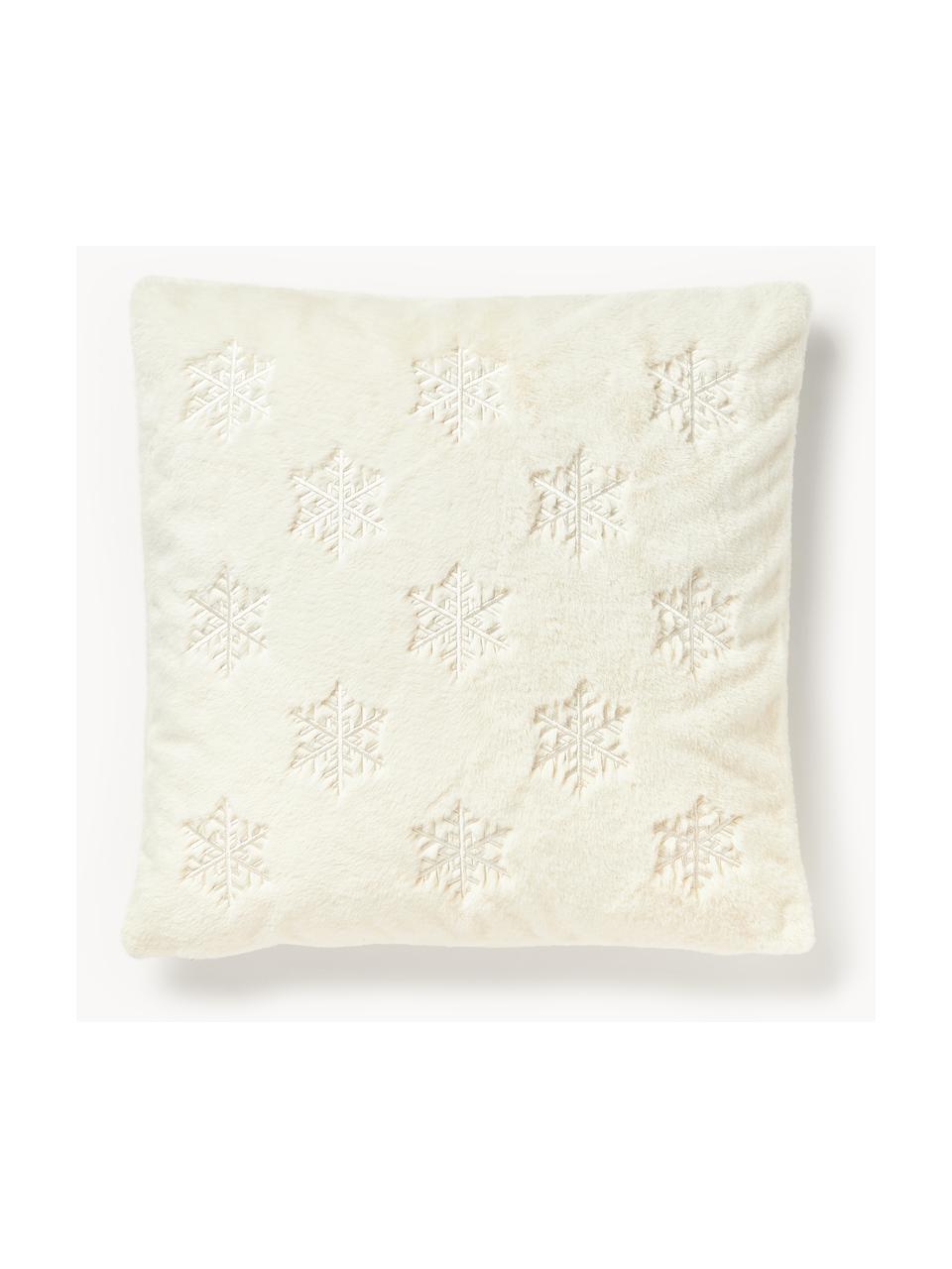 Housse de coussin moelleuse avec motif hivernal Nari, 100 % polyester, certifié GRS

Le matériau est certifié STANDARD 100 OEKO-TEX®, SH025 134875 , TESTEX, Blanc cassé avec motif de flocons de neige, larg. 50 x long. 50 cm