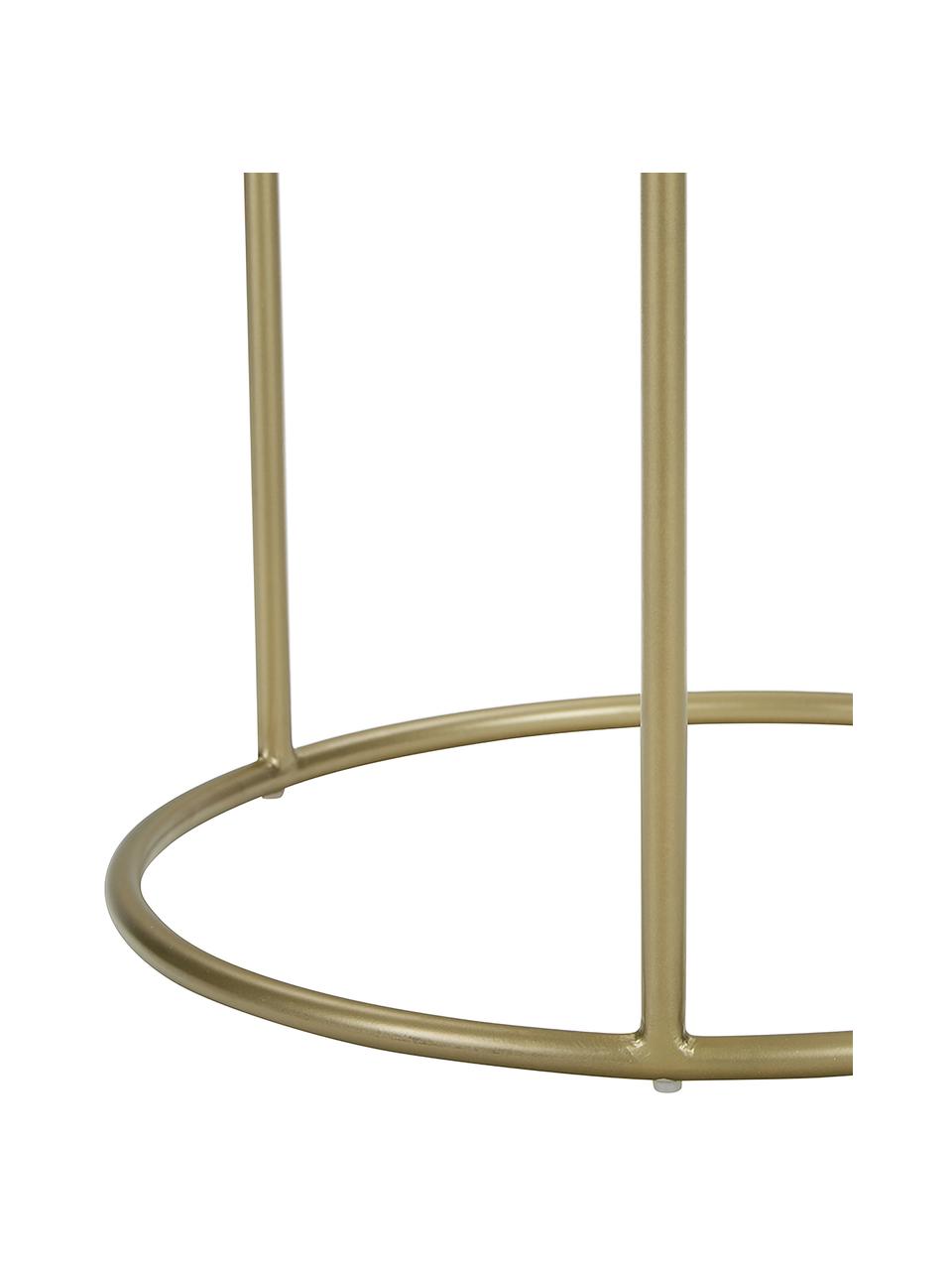 Mesa auxiliar redonda de mármol Ella, Tablero: mármol, Estructura: metal con pintura en polv, Mármol negro, dorado rosa, Ø 40 x Al 50 cm