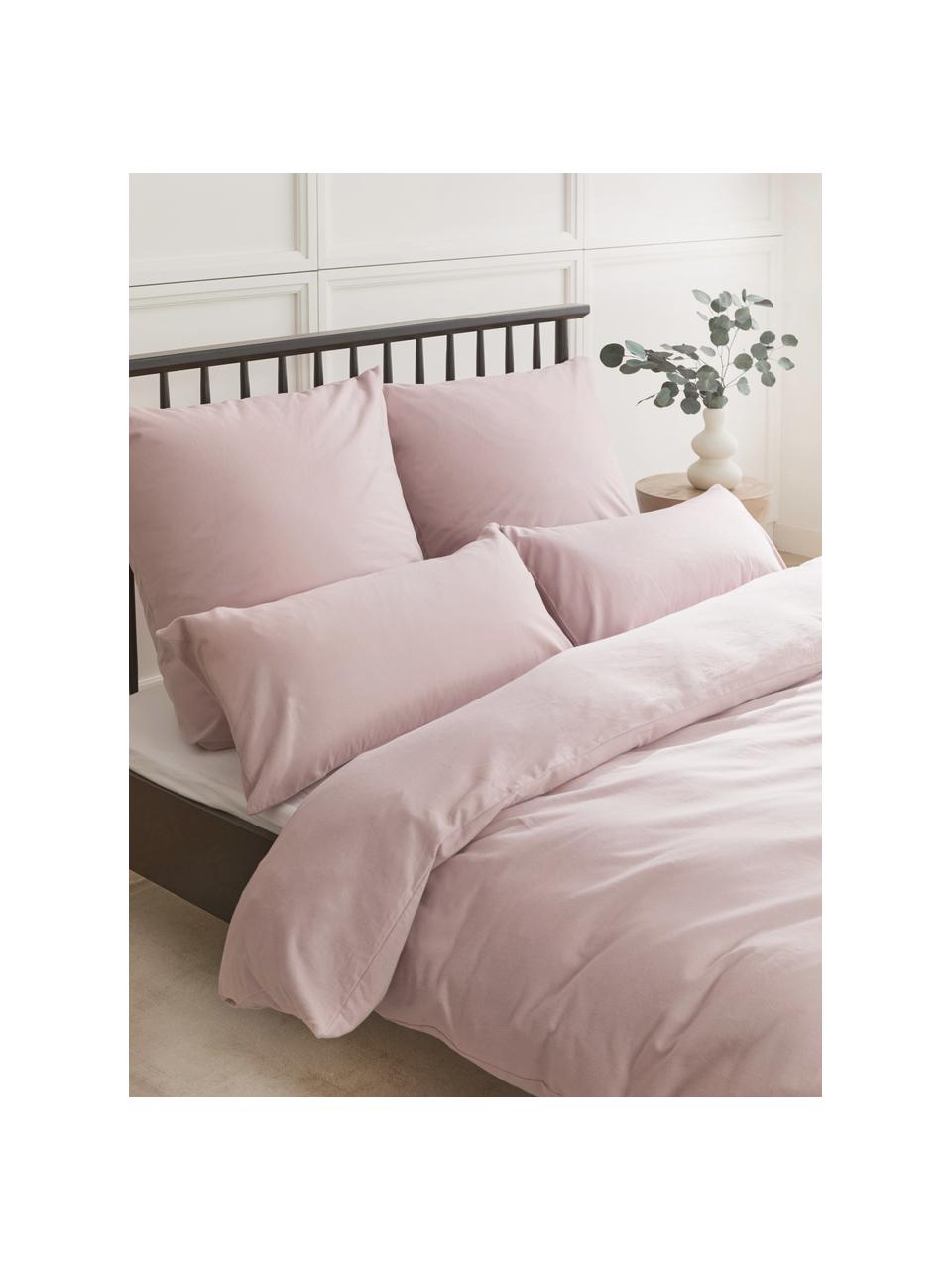 Flanell-Bettdeckenbezug Biba aus Baumwolle in Rosa, Webart: Flanell Flanell ist ein k, Rosa, B 200 x L 200 cm
