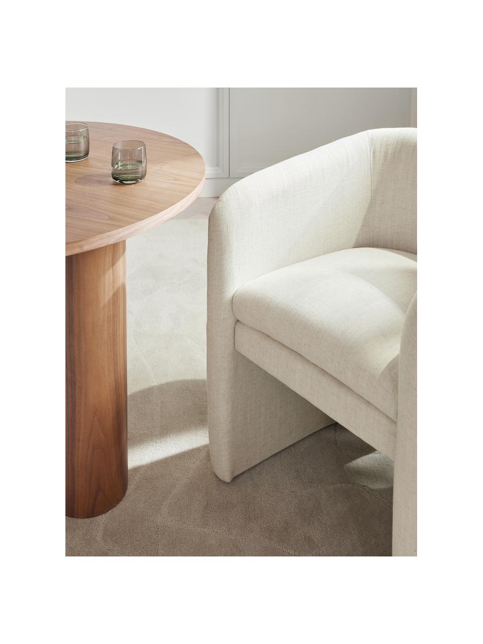 Chaise à accoudoirs Mairo, Tissu beige, larg. 62 x haut. 77 cm
