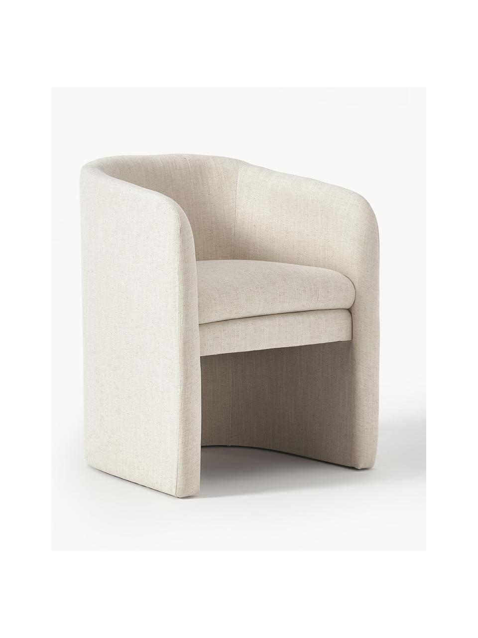 Fauteuil Mairo, Bekleding: 54% polyester, 36% viscos, Frame: massief grenenhout, FSC-g, Geweven stof lichtbeige, B 62 x H 77 cm